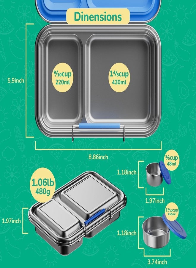 AOHEA Stainless Steel Lunch Box for Kids, Leak Proof Bento Lunch Box BPA Free 304 Stainless Steel Bento Box Stainless Bento Box with Containers for School and Office(Purple) - Image 5